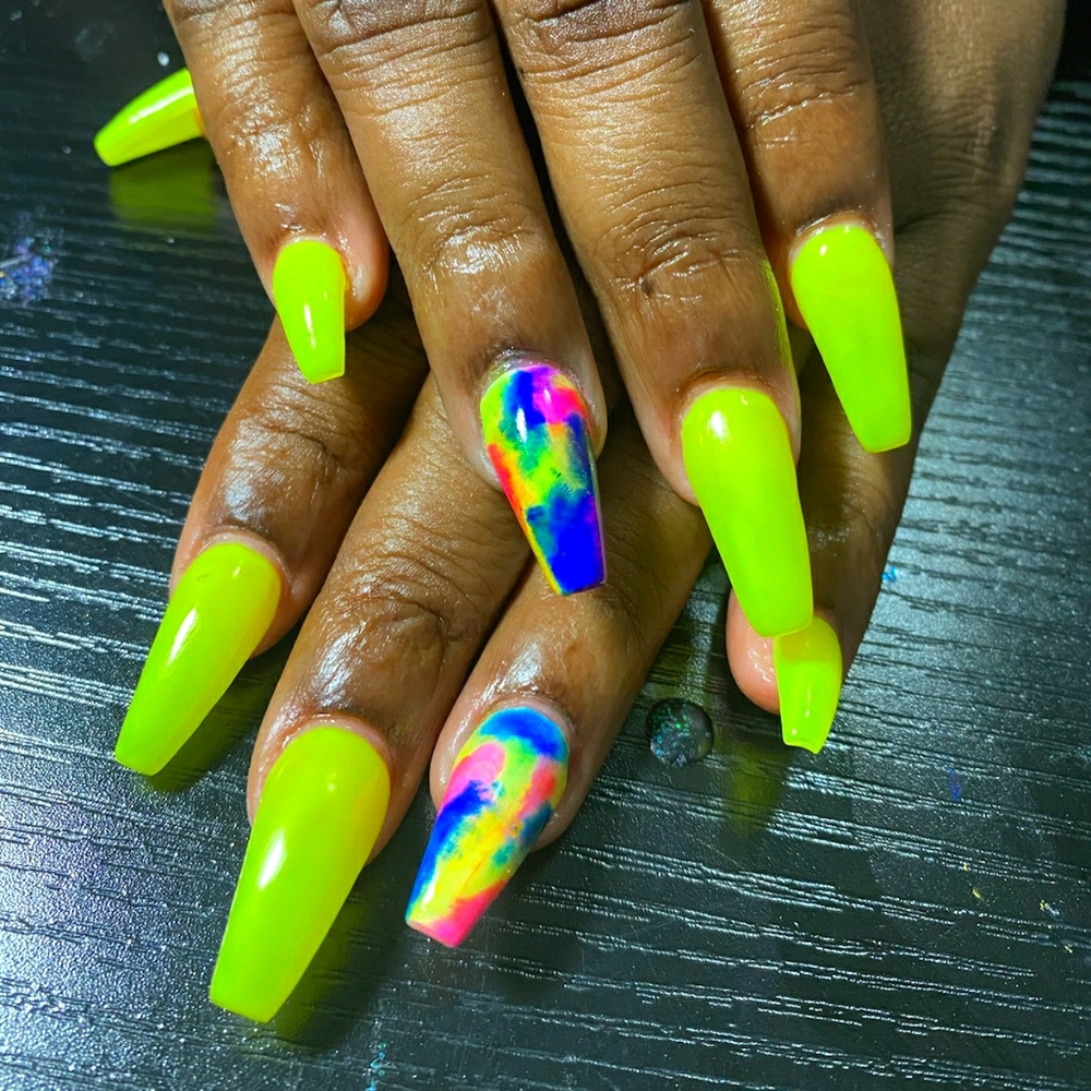 Custom GEL "Lemon Juice '84" Press-On Nails 22pc